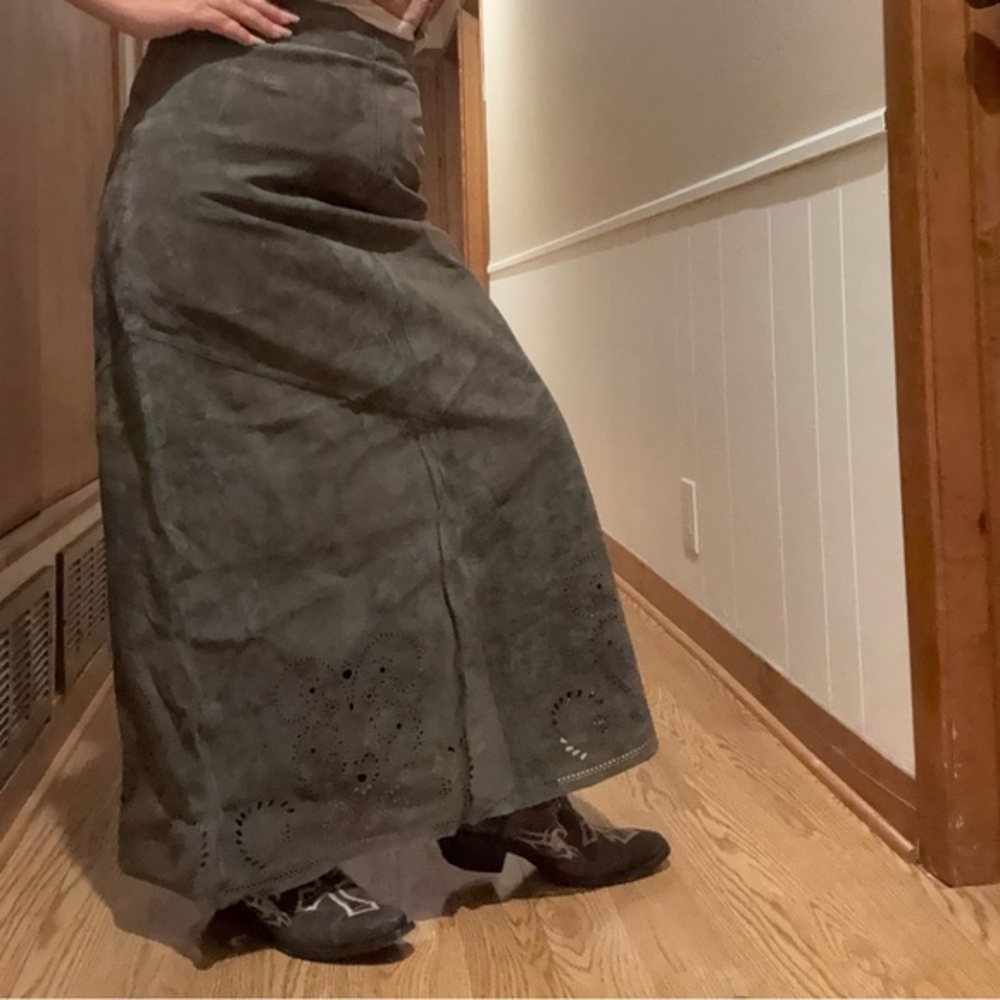 Siena Studio leather Dark Olive A-Line Skirt